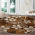 Plumeria Floral Tapa Pattern Vintage Gold Round Carpet