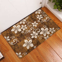 Plumeria Floral Tapa Pattern Vintage Gold Rubber Doormat LT01 - Polynesian Pride