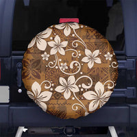 Plumeria Floral Tapa Pattern Vintage Gold Spare Tire Cover LT01 - Polynesian Pride
