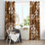 Plumeria Floral Tapa Pattern Vintage Gold Window Curtain