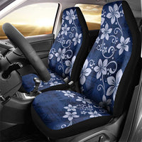 Plumeria Floral Tapa Pattern Navy Blue Car Seat Cover LT01 - Polynesian Pride
