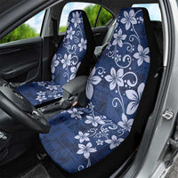 Plumeria Floral Tapa Pattern Navy Blue Car Seat Cover LT01 - Polynesian Pride