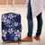 Plumeria Floral Tapa Pattern Navy Blue Luggage Cover