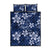 Plumeria Floral Tapa Pattern Navy Blue Quilt Bed Set