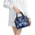 Plumeria Floral Tapa Pattern Navy Blue Shoulder Handbag