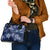 Plumeria Floral Tapa Pattern Navy Blue Shoulder Handbag