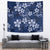 Plumeria Floral Tapa Pattern Navy Blue Tapestry