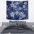 Plumeria Floral Tapa Pattern Navy Blue Tapestry