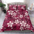 Plumeria Floral Tapa Pattern Ruby Pink Bedding Set