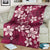 Plumeria Floral Tapa Pattern Ruby Pink Blanket