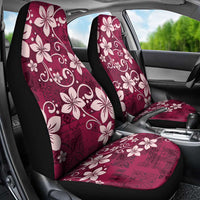 Plumeria Floral Tapa Pattern Ruby Pink Car Seat Cover LT01 - Polynesian Pride