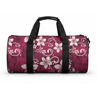 Plumeria Floral Tapa Pattern Ruby Pink Duffle Bag LT01 One size Pink - Polynesian Pride