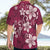 Plumeria Floral Tapa Pattern Ruby Pink Hawaiian Shirt