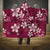 Plumeria Floral Tapa Pattern Ruby Pink Hooded Blanket