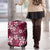 Plumeria Floral Tapa Pattern Ruby Pink Luggage Cover