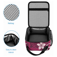 Plumeria Floral Tapa Pattern Ruby Pink Lunch Bag LT01 - Polynesian Pride