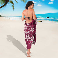 Plumeria Floral Tapa Pattern Ruby Pink Sarong LT01 - Polynesian Pride