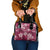 Plumeria Floral Tapa Pattern Ruby Pink Shoulder Handbag