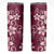 Plumeria Floral Tapa Pattern Ruby Pink Skinny Tumbler