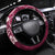 Plumeria Floral Tapa Pattern Ruby Pink Steering Wheel Cover