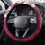 Plumeria Floral Tapa Pattern Ruby Pink Steering Wheel Cover