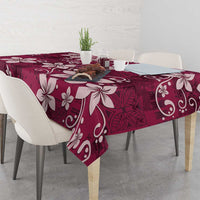 Plumeria Floral Tapa Pattern Ruby Pink Tablecloth LT01 - Polynesian Pride