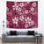 Plumeria Floral Tapa Pattern Ruby Pink Tapestry