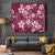 Plumeria Floral Tapa Pattern Ruby Pink Tapestry