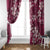 Plumeria Floral Tapa Pattern Ruby Pink Window Curtain