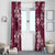 Plumeria Floral Tapa Pattern Ruby Pink Window Curtain