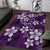 Plumeria Floral Tapa Pattern Amethyst Purple Area Rug