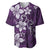 Plumeria Floral Tapa Pattern Amethyst Purple Baseball Jersey