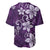 Plumeria Floral Tapa Pattern Amethyst Purple Baseball Jersey