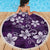 Plumeria Floral Tapa Pattern Amethyst Purple Beach Blanket