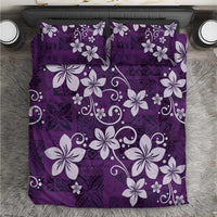 Plumeria Floral Tapa Pattern Amethyst Purple Bedding Set LT01 Purple - Polynesian Pride
