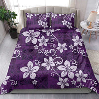 Plumeria Floral Tapa Pattern Amethyst Purple Bedding Set LT01 - Polynesian Pride
