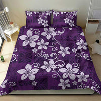 Plumeria Floral Tapa Pattern Amethyst Purple Bedding Set LT01 - Polynesian Pride