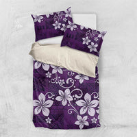 Plumeria Floral Tapa Pattern Amethyst Purple Bedding Set LT01 US Twin 172cm x 218cm Purple - Polynesian Pride