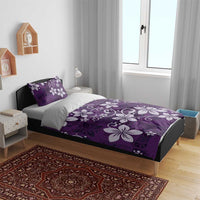 Plumeria Floral Tapa Pattern Amethyst Purple Bedding Set LT01 - Polynesian Pride