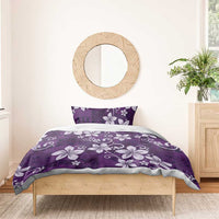 Plumeria Floral Tapa Pattern Amethyst Purple Bedding Set LT01 - Polynesian Pride