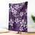 Plumeria Floral Tapa Pattern Amethyst Purple Blanket