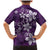 Plumeria Floral Tapa Pattern Amethyst Purple Family Matching Mermaid Dress and Hawaiian Shirt