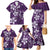 Plumeria Floral Tapa Pattern Amethyst Purple Family Matching Mermaid Dress and Hawaiian Shirt