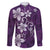 Plumeria Floral Tapa Pattern Amethyst Purple Family Matching Mermaid Dress and Hawaiian Shirt