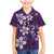 Plumeria Floral Tapa Pattern Amethyst Purple Family Matching Mermaid Dress and Hawaiian Shirt