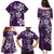 Plumeria Floral Tapa Pattern Amethyst Purple Family Matching Puletasi and Hawaiian Shirt