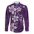 Plumeria Floral Tapa Pattern Amethyst Purple Family Matching Puletasi and Hawaiian Shirt