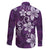 Plumeria Floral Tapa Pattern Amethyst Purple Family Matching Puletasi and Hawaiian Shirt