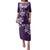 Plumeria Floral Tapa Pattern Amethyst Purple Family Matching Puletasi and Hawaiian Shirt