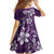 Plumeria Floral Tapa Pattern Amethyst Purple Family Matching Short Sleeve Bodycon Dress and Hawaiian Shirt